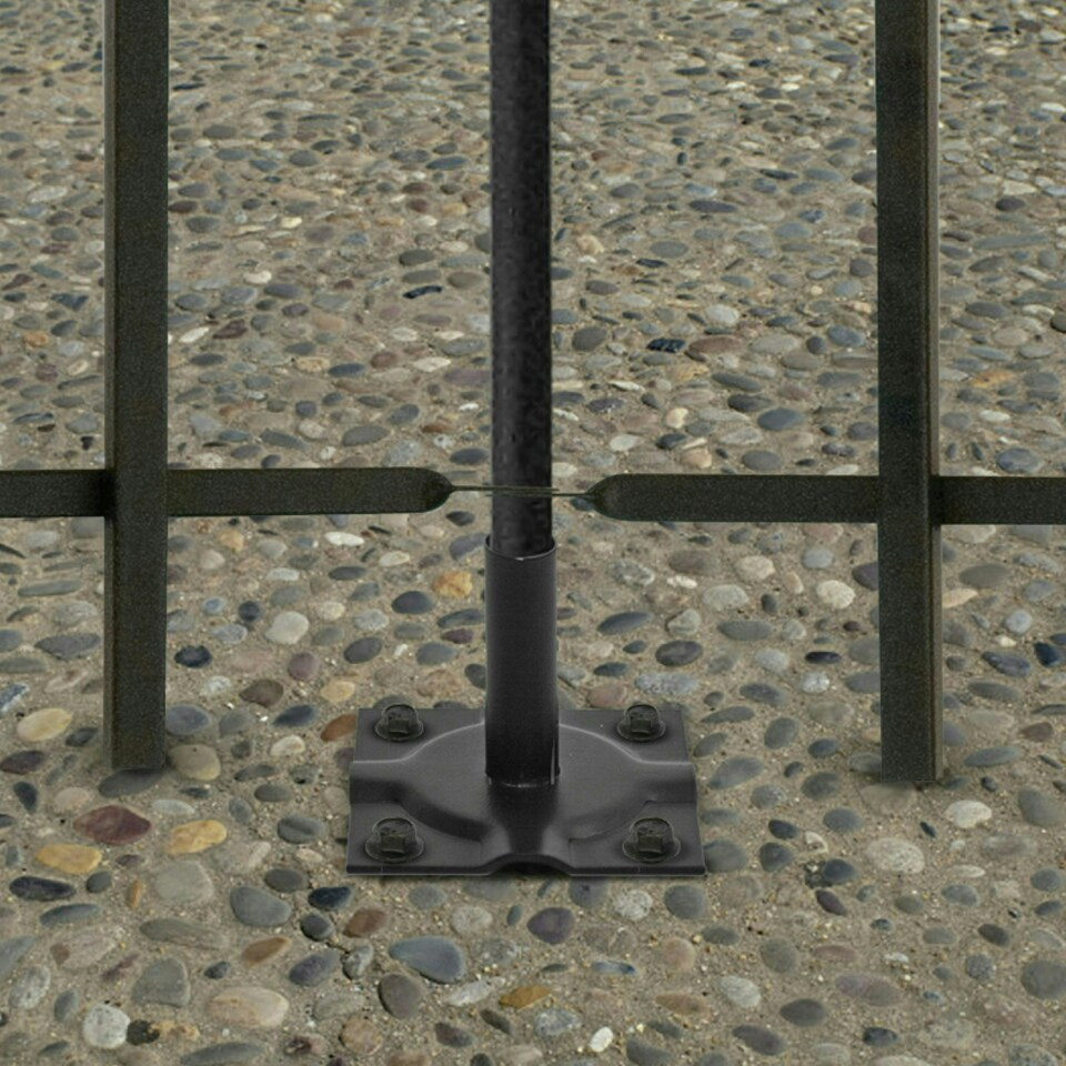 image 1 of Primrose 6cm Surface Mount Bracket Galvanised Steel Panacea Fence System Black