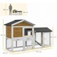 image 7 of PawHut Rabbit Hutch, Guinea Pig Hutch Outdoor Double Tier w/ Ramp, Yellow