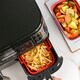 image 3 of SPARES2GO Rectangular Non-Stick Silicone Basket Drawer Liners for Air Fryer (Pack of 2, Red)