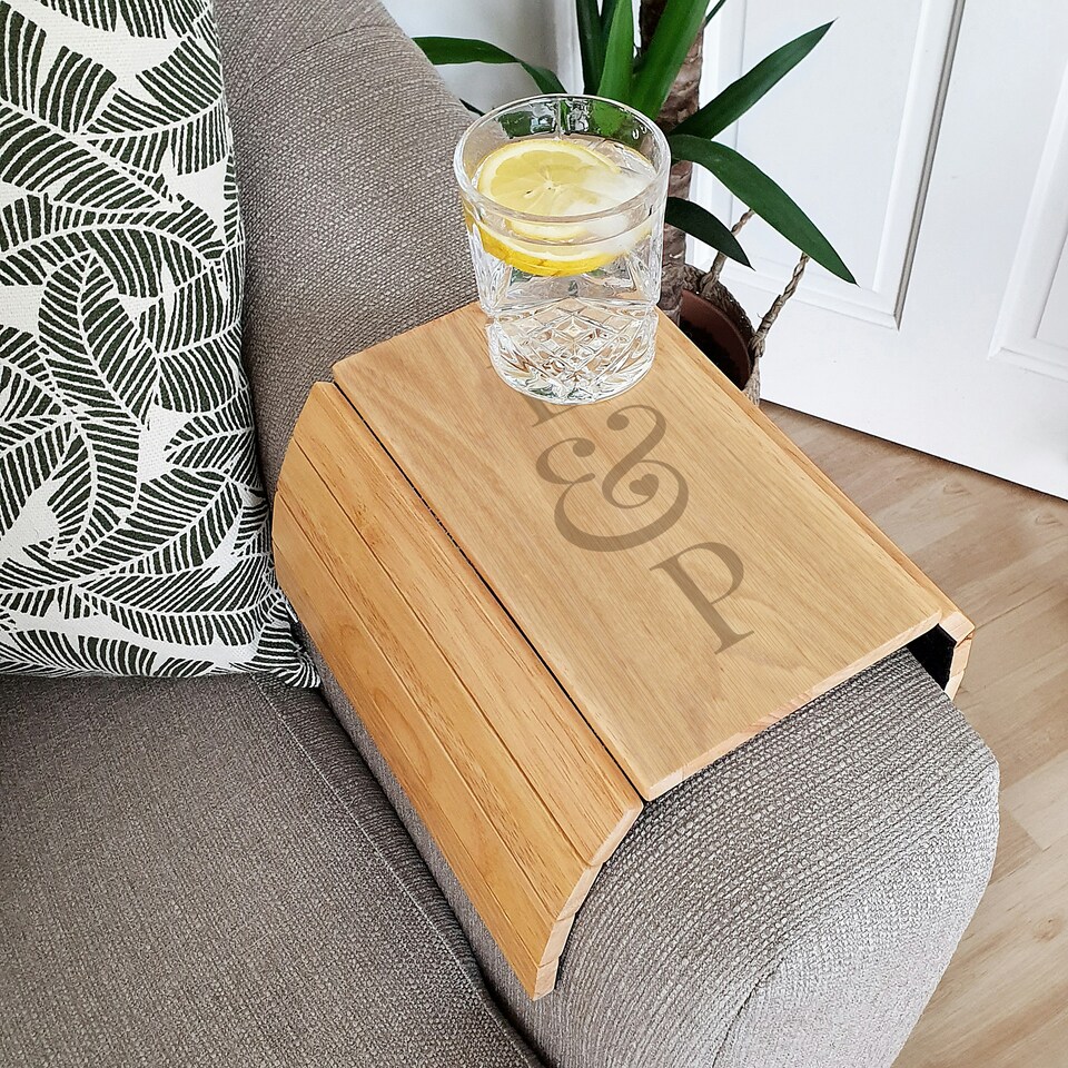 image 1 of Personalised Initials Wooden Sofa Tray
