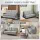 image 7 of HOMCOM Modern Two Seater Sofa, Button Tufted Loveseat with Cushions and Steel Legs for Living Room, Guest Room, Grey