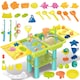 image 1 of Kids 3-in-1 Water & Sand Activity Table with Fishing Game, Molds, Tools & Foldable Portable Design - Outdoor Sensory Play Set