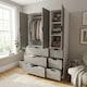 image 5 of RIGA 3 Door 6 Drawer Wardrobe | White | White & Cedar Grey | 10 x 44.5 x 79 | 1