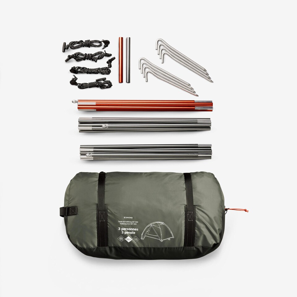image 1 of Decathlon Three-person trekking dome tent MT500