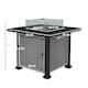 image 5 of Outsunny Square Propane Gas Fire Pit Table, 50000 BTU Rattan Smokeless Firepit Patio Heater with Glass Screen, Glass Beads and Lid, 81cm x 81cm x 64cm, Grey