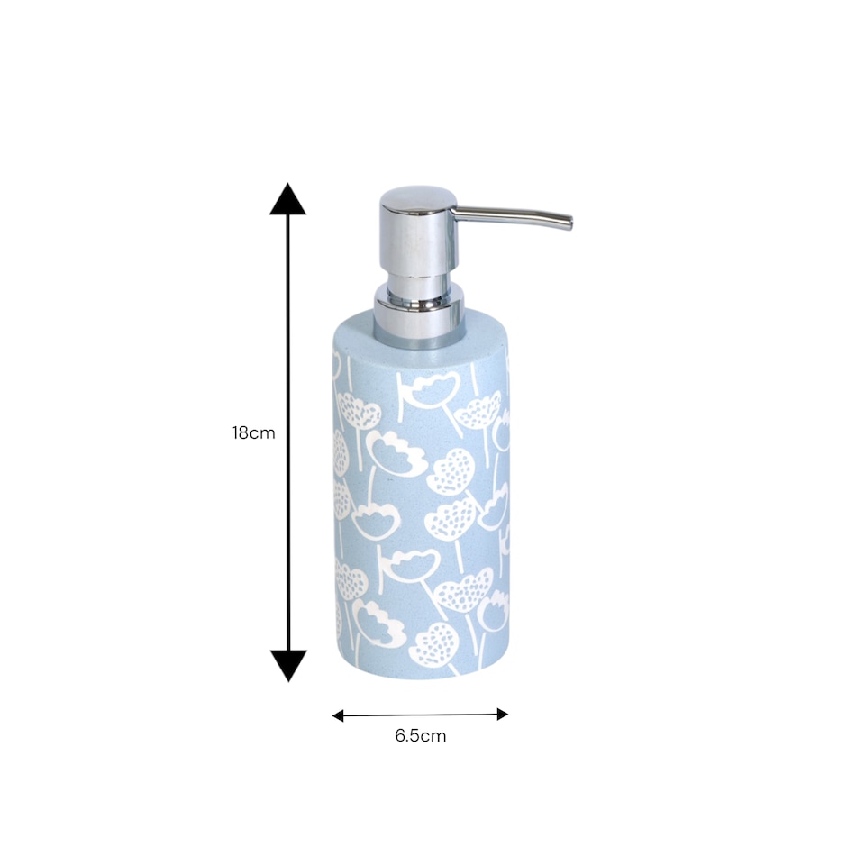 image 1 of Buttercup Light Blue Floral 4 Piece Bathroom Accessory Set | Blue | Light Blue | 1