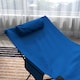 image 7 of Outsunny Camping Bed for Adults, Single Folding Camp Bed with Headrest, Portable Camping Cot with Oxford Seat and Side Pocket for Outdoor, Travel, Fishing, Dark Blue