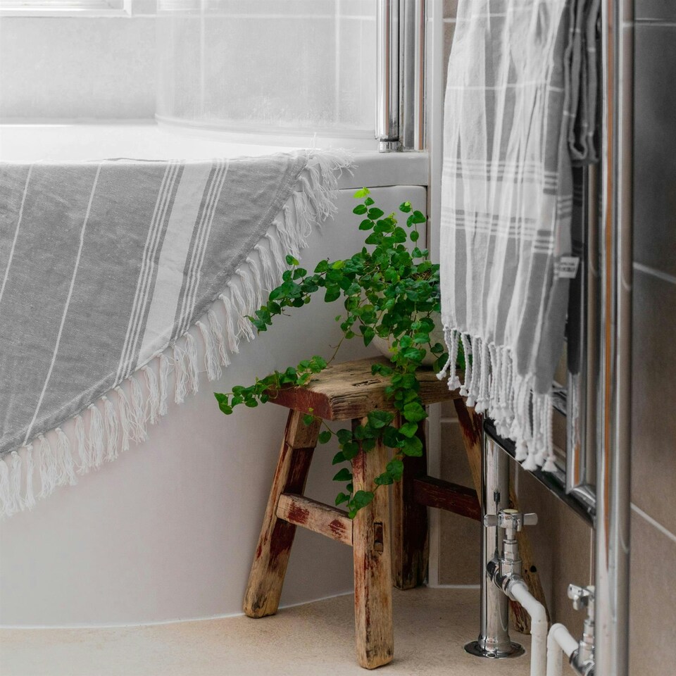 image 1 of Nicola Spring Turkish Soft Lightweight 100% Cotton Bath Towel - 170 x 90cm - Grey - Bath Towel Beach Towel Bath Sheet Beach Blanket Grey