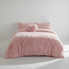 Super Fluffy Duvet Cover Ultra Soft, Cloud-Like Comfort Snug Sleep | Pink | Double