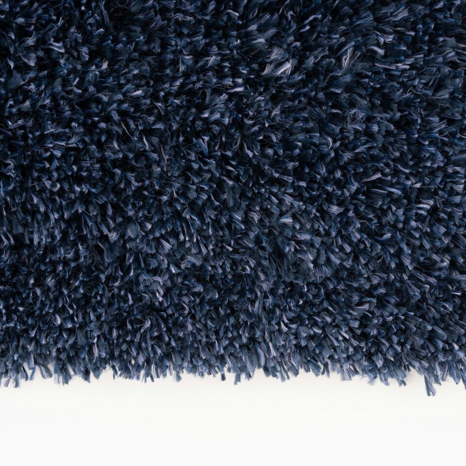 image 1 of KUKOON Navy Blue Deep Pile Shaggy Living Room Area Rug 80cm x 150cm