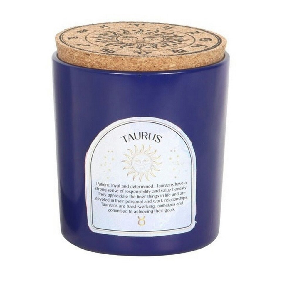image 1 of Something Different Taurus Amber & Vanilla Lapis Lazuli Scented Candle - Blue/Brown - One Size Blue | One Size