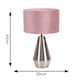 image 3 of ValueLights Jax Brushed Chrome Touch Table Lamp Blush Pink Velvet Shade