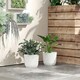 image 8 of Outsunny Set of 2 Round Plant Pots Outdoor 22cm for Garden, White White | White