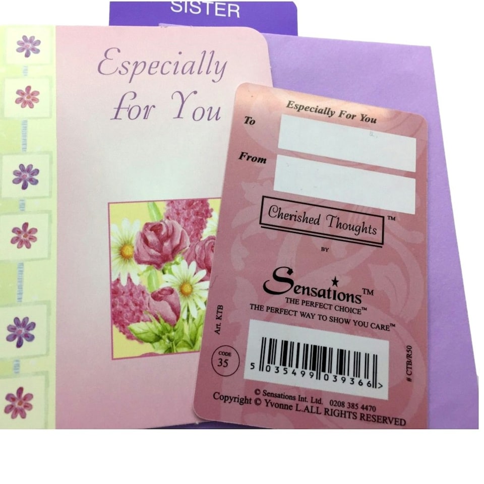image 1 of With Love, Sister..Wallet Card (Sentimental Keepsake Wallet / Purse Card)