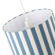 image 3 of Amparo Blue and Oatmeal Linen Striped Drum Lampshade with Fabric Inner Blue