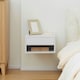 image 6 of HOMCOM Floating Bedside Table Set of 2 Wall Mounted Nightstand W/ Drawer Black