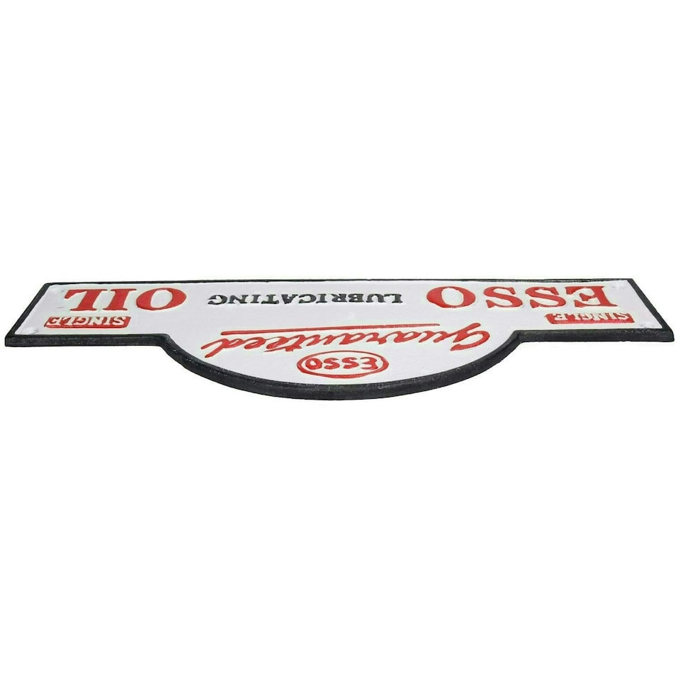 image 1 of Domed Esso Cast Iron Sign Plaque Door Wall Fence Garage Petrol Workshop Oil