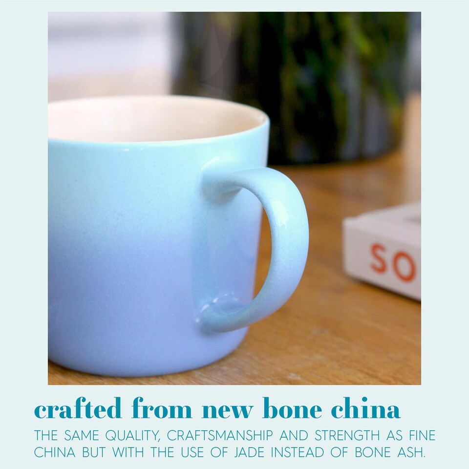 image 1 of Argon Tableware New Bone China Mugs - 330ml - Blue Ombre - Pack of 2 | Blue | Blue | 2