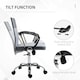 image 4 of Vinsetto Office Chair Linen Swivel Desk Chair Home Study Rocker w/ Wheel, Grey
