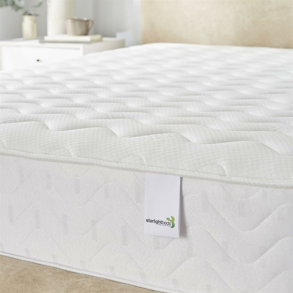 image 1 of Deluxe 8 Inch Mattress Memory Foam & Spring or Topper UK Made Single Double King | White | Single