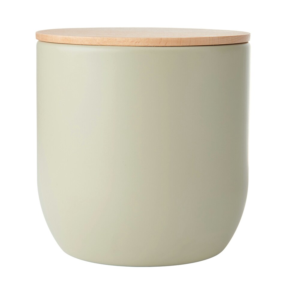 image 1 of KitchenCraft Kitchen Canister Putty Wood 12x12cm
