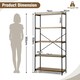 image 2 of COSTWAY 5-Tier Bookshelf Wood Bookcase Display Rack Brown Brown