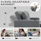 image 5 of HOMCOM 2 Seater Sofa Bed, Linen Click Clack Sleeper Sofa with Pull Out Design, 2 Pillows, Cup Holders, Side Pockets, Convertible Loveseat Bed Settee for Living Room, 157x190cm, Charcoal Grey | Grey