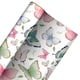 image 2 of Pastel Butterflies White Gift Wrapping Paper Roll 3m