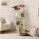 image 2 of Yaheetech 164 cm Cat Paw-Shaped Play Tower Beige