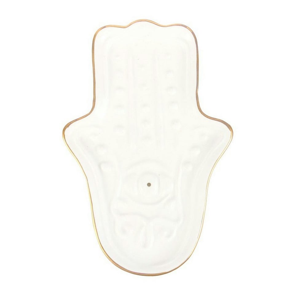 image 1 of Something Different Hamsa Hand Incense Holder - White - One Size