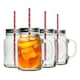 image 1 of Rink Drink Mason Drinking Jar Glasses with Straws - 620ml - Pack of 4 Clear