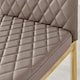 image 5 of Furniturebox 4x Milan Cappuccino Beige Gold Hatched Faux Leather Dining Chairs