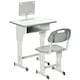 image 1 of HOMCOM Kids Desk and Chair Set Adjustable Height Study Table Set w/ Drawer 