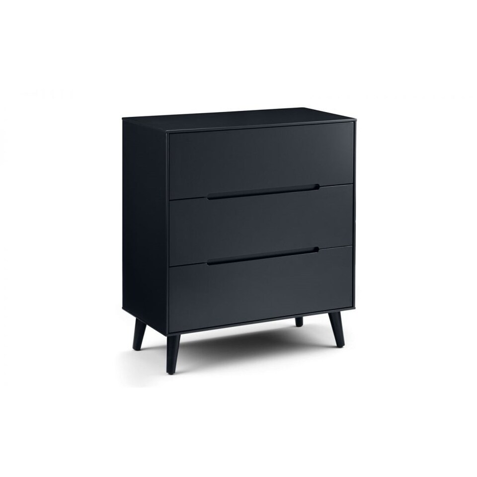 image 1 of Retro Anthracite Chest - 3 Drawers