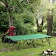 image 2 of Outsunny Double Camping Bed Camping Cot Foldable Sunbed Outdoor Patio Sleeping Bed Super Light with Carry Bag Green