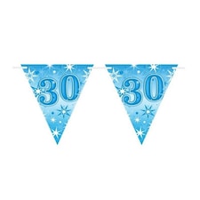 Qualatex Sparkle 30th Birthday Bunting - Blue - One Size