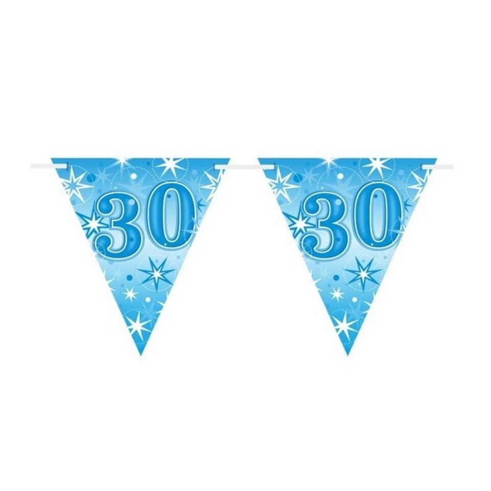 Qualatex Sparkle 30th Birthday Bunting - Blue - One Size