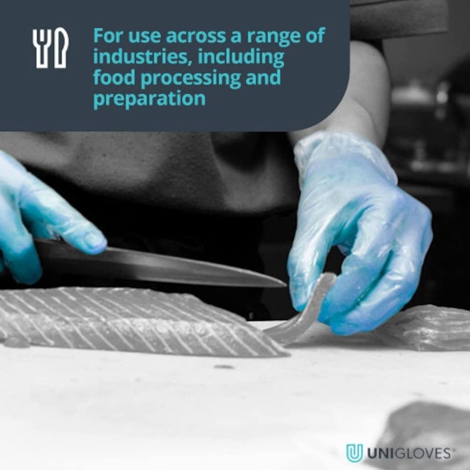 image 1 of Unigloves Unicare Blue Vinyl Box of 100 Gloves