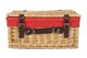 image 3 of 40cm Buff Wicker Picnic Basket with Lining | Red | Red | One Size
