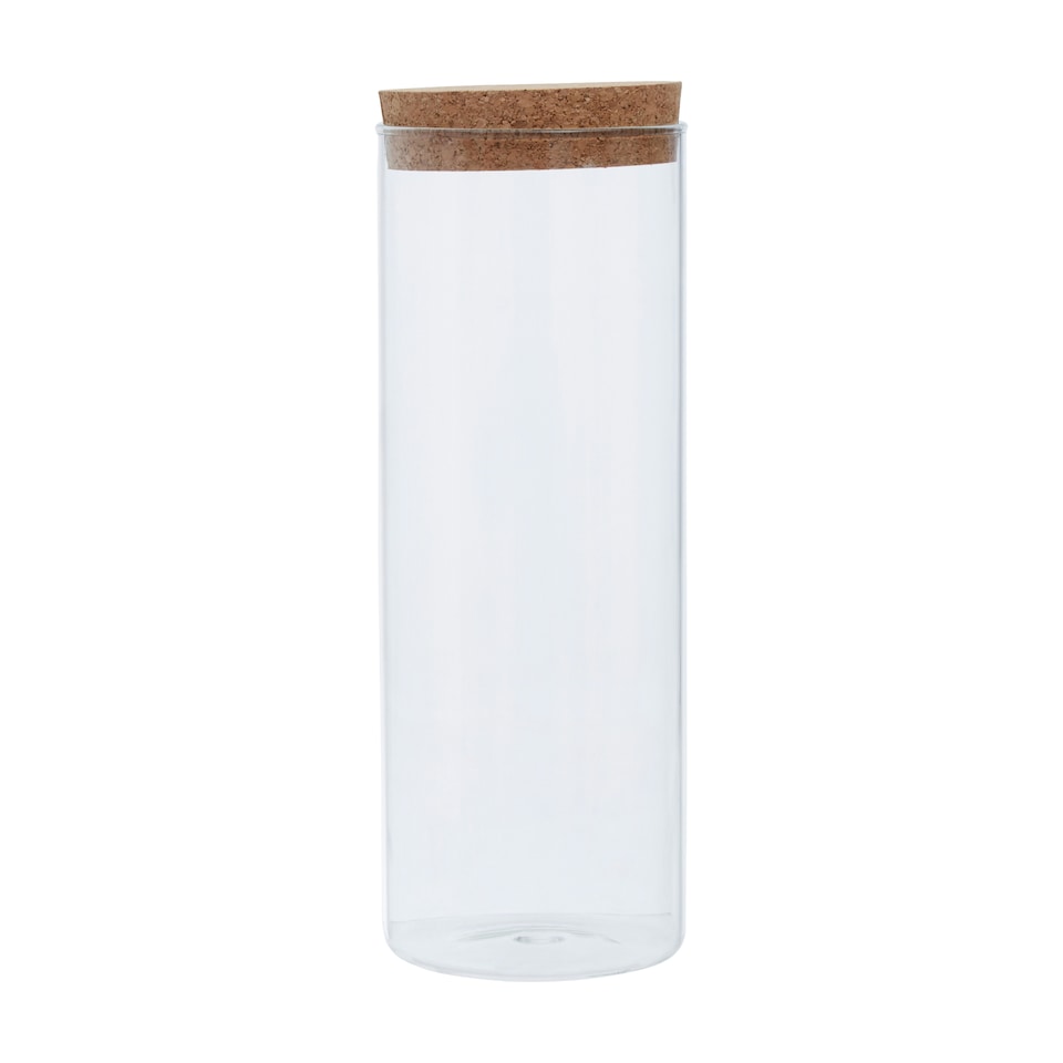 image 1 of Interiors by Premier Extra Large Glass Jar, Eco-Friendly Glass with Airtight Cork Lid and Chalkboard Label, For Storing Spices