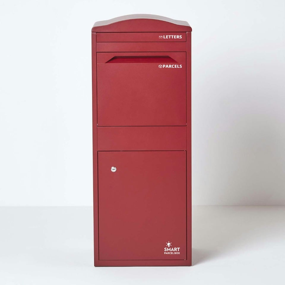 image 1 of SMART PARCEL BOX® Large Curved Top Front Access Dark Red Red