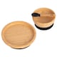 image 1 of Tiny Dining Children's Bamboo Suction Round Dinner Set - Black