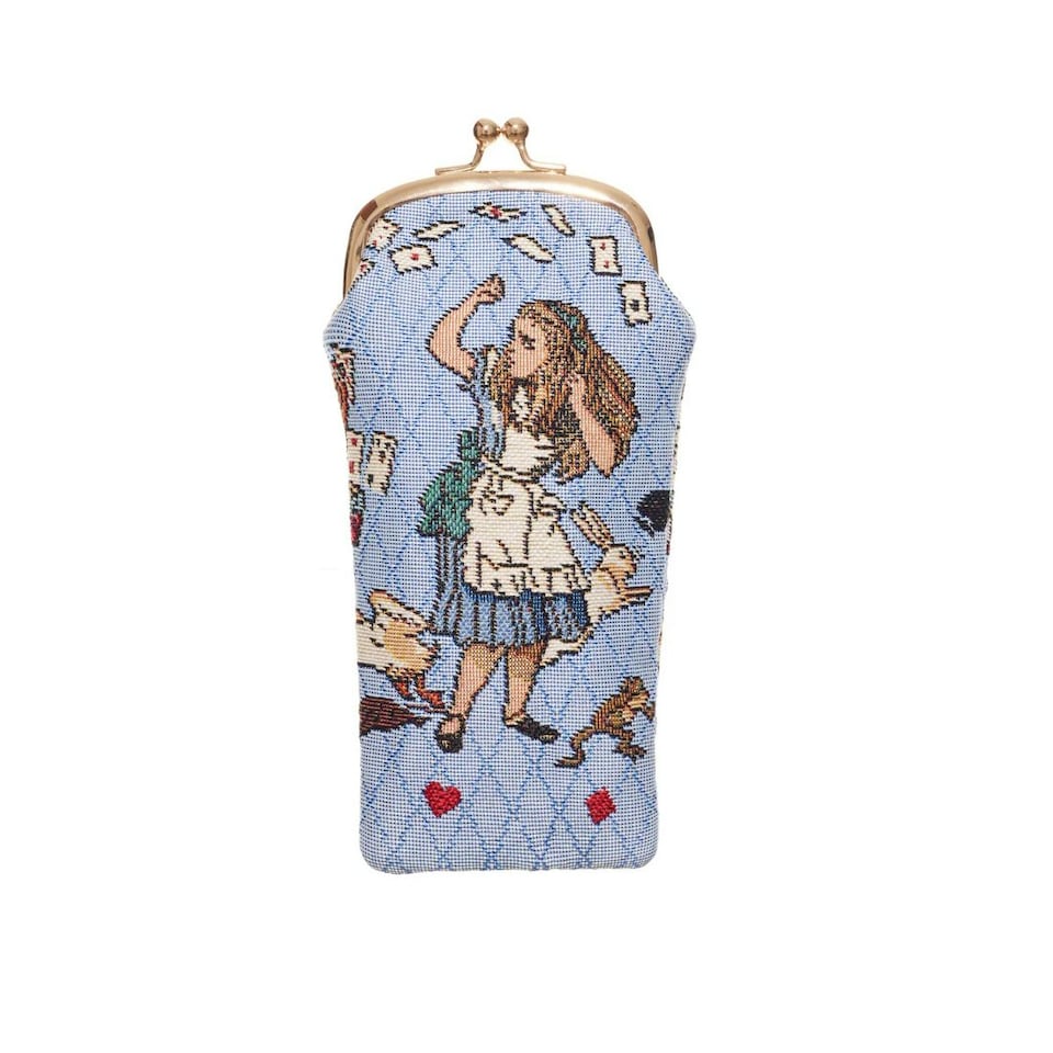 image 1 of Signare Protective Glasses Pouch Case - Alice In Wonderland Nothing But Cards Blue