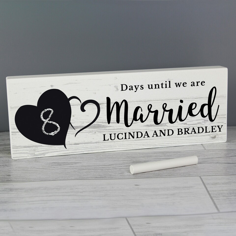 image 1 of Personalised Rustic Chalk Countdown Wooden Mantel Decoration