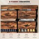image 3 of HOMCOM Fabric Chest of Drawers, 8 Drawer Dresser for Bedroom, Rustic Brown Brown | Black