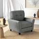 image 3 of COSTWAY Tufted Upholstered Living Room Sofa Reading Armchair Grey