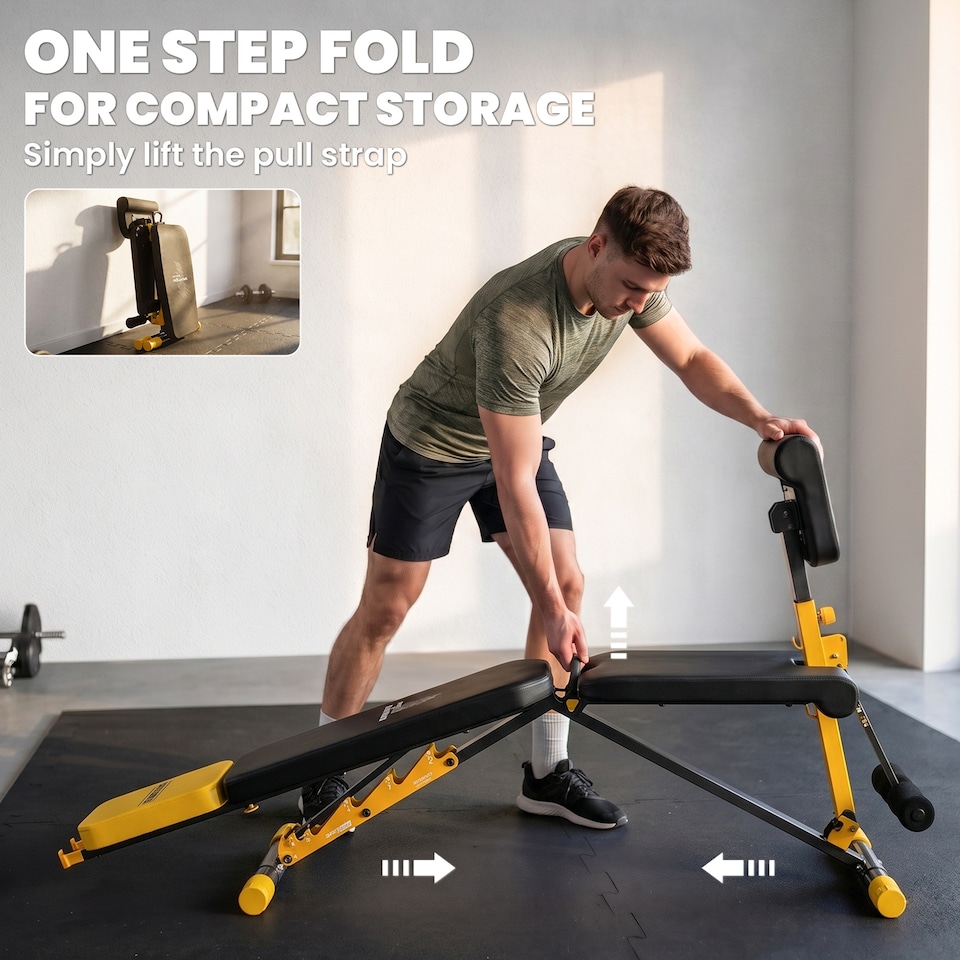 image 1 of SPORTNOW Adjustable Weight Bench with 6 Backrest Positions, Leg Extension