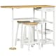 image 1 of HOMCOM 3 Piece Bar Table Set with Drawer, Basket and Rack White