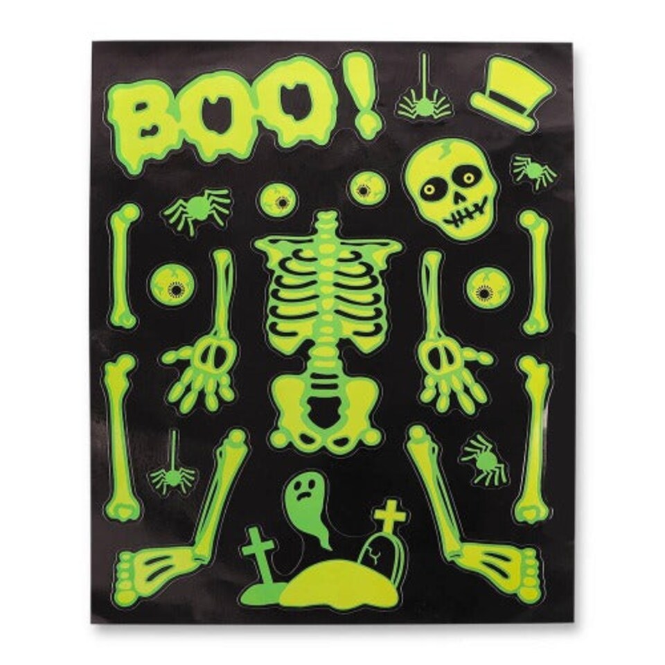 image 1 of Haunting Halloween Glow In The Dark Window Stickers Assorted Designs