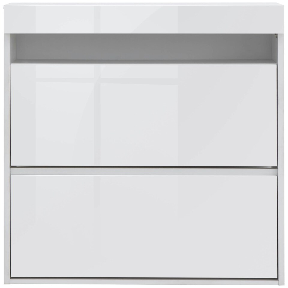 image 1 of GFW Galicia Wall Hanging Two Tier Shoe Cabinet - White